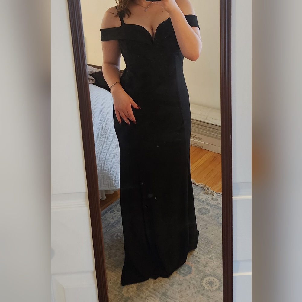 Black Floor Length Gown (Worn Once!) - Picture 3 of 7